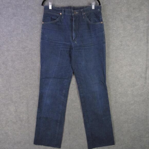 Wrangler Jeans Mens 33x32 Blue Cowboy Cut Slim Fit High Rise 936DEN Raw Hem - Picture 1 of 7